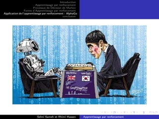 Introduction
Apprentissage par renforcement
Processus de Décision de Markov
Forme d’Apprentissage par renforcement
Application de l’apprentissage par renforcement : AlphaGo
conclusion
Selmi Sameh et Rhimi Hassen Apprentissage par renforcement
 