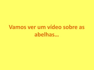 Vamos ver um vídeo sobre as
abelhas…