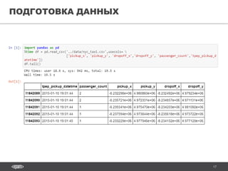 17
ПОДГОТОВКА ДАННЫХ
 