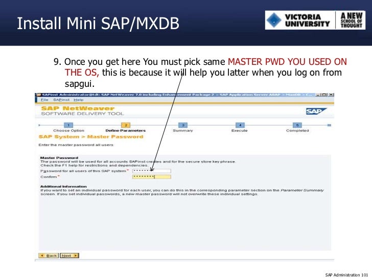 sap installation master password