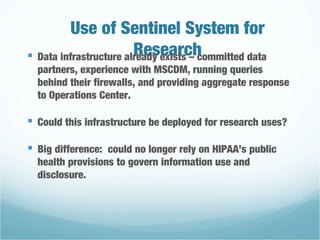 Sentinel Initiative FDA Sentinel Initiative - From Surveillance to Research | PPT
