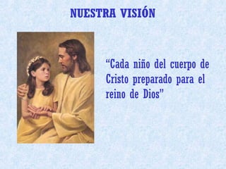 NUESTRA VISIÓN “ Cada niño del cuerpo de Cristo preparado para el reino de Dios” 