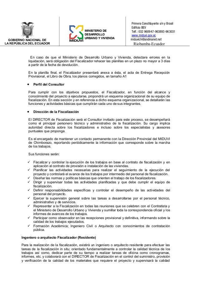 Ministerio de desarrollo urbano y vivienda