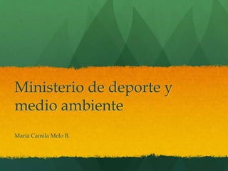 Ministerio de deporte y
medio ambiente
María Camila Melo B.
 