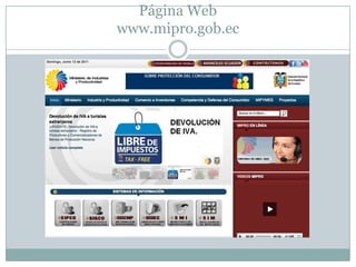 Página Webwww.mipro.gob.ec