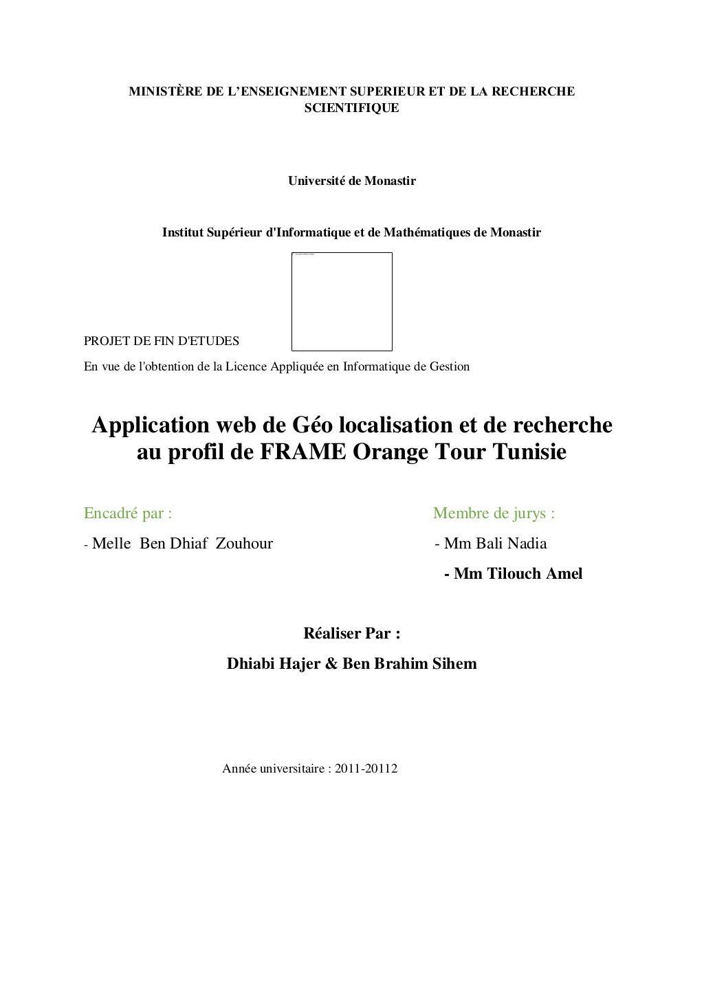 rapport fin d'etude