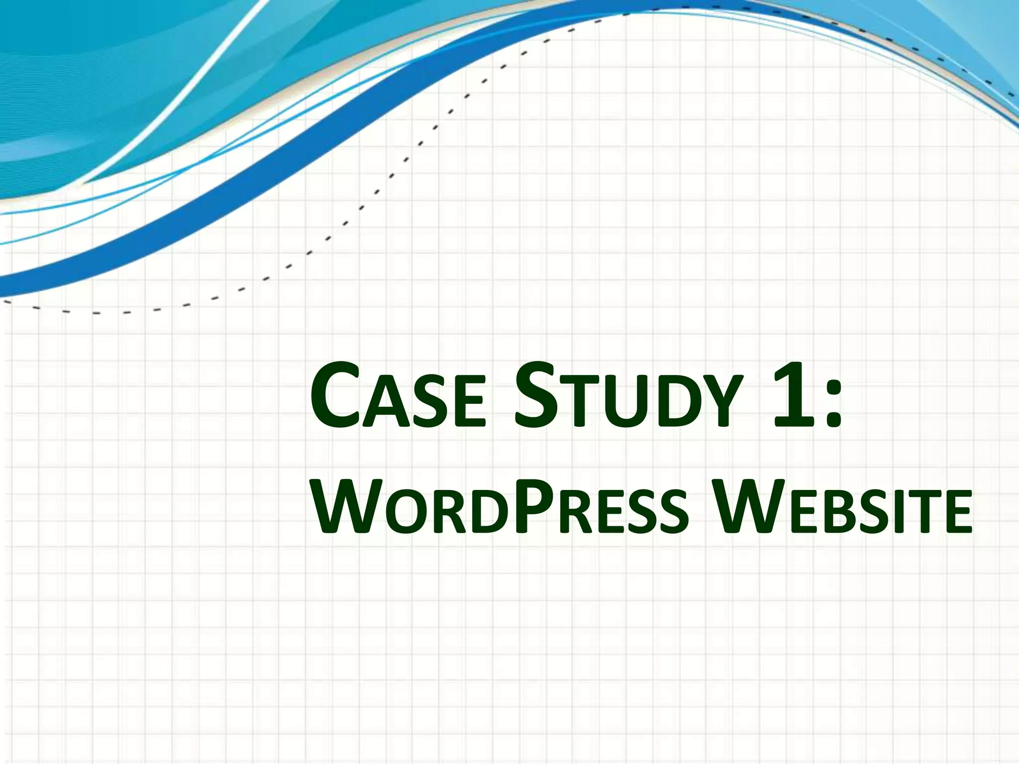CASE STUDY 1:
WORDPRESS WEBSITE
 