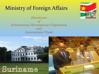 Ministry of Foreign Affairs
                Directorate
                     of
  International Development Cooperation
                    and
            International Trade
 