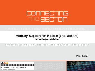 Ministry Support for Moodle (and Mahara)  Moodle (mini) Moot Paul Seiler 