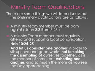 Ministry Team Training | PPTX