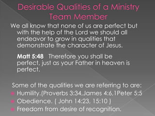 Ministry Team Training | PPTX