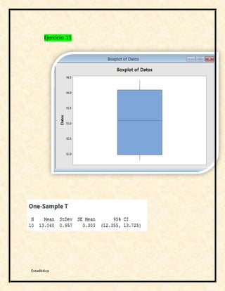 Estadística
Ejercicio 11