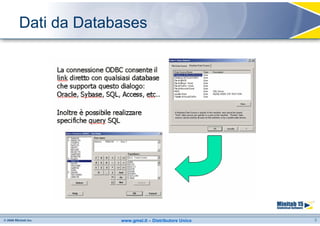 Dati da Databases




             www.gmsl.it – Distributore Unico   5
 