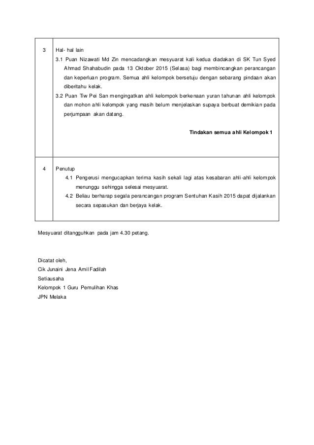 Surat Pangilan Mesyuarat Linus