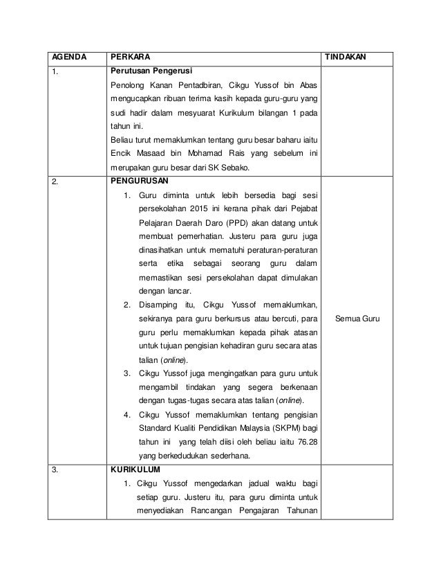 Minit mesyuarat bil. 1 (2015)