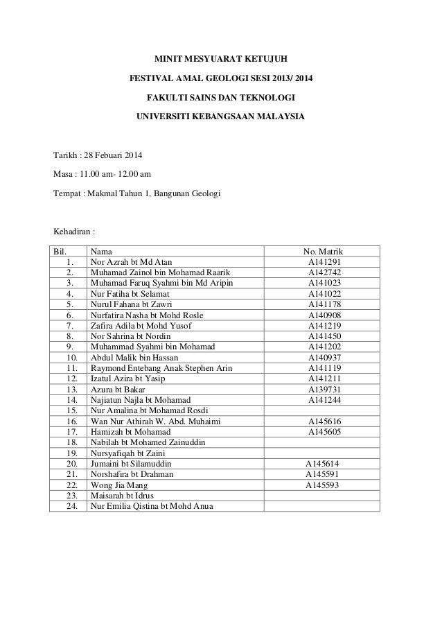 Minit mesyuarat ketujuh