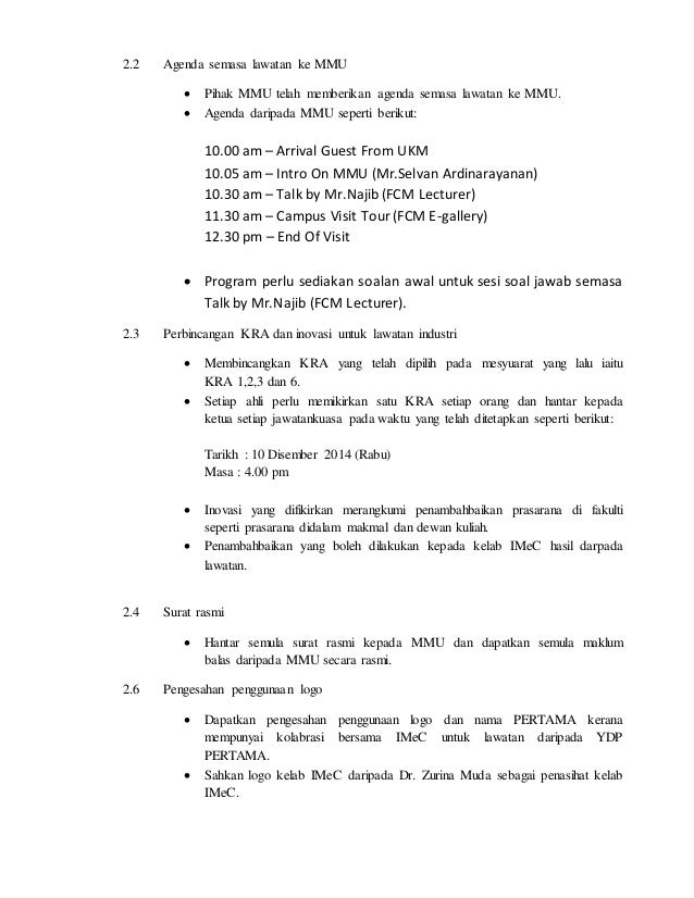 Minit Mesyuarat Lawatan Imec 2
