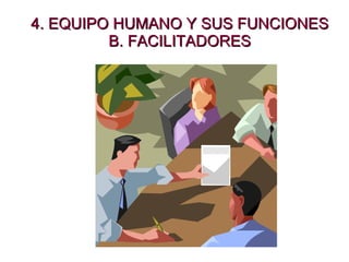 4. EQUIPO HUMANO Y SUS FUNCIONES B. FACILITADORES 
