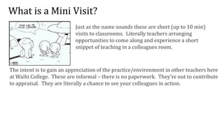 What is a Mini Visit?
Just as the name sounds these are short (up to 10 min)
visits to classrooms. Literally teachers arra...
