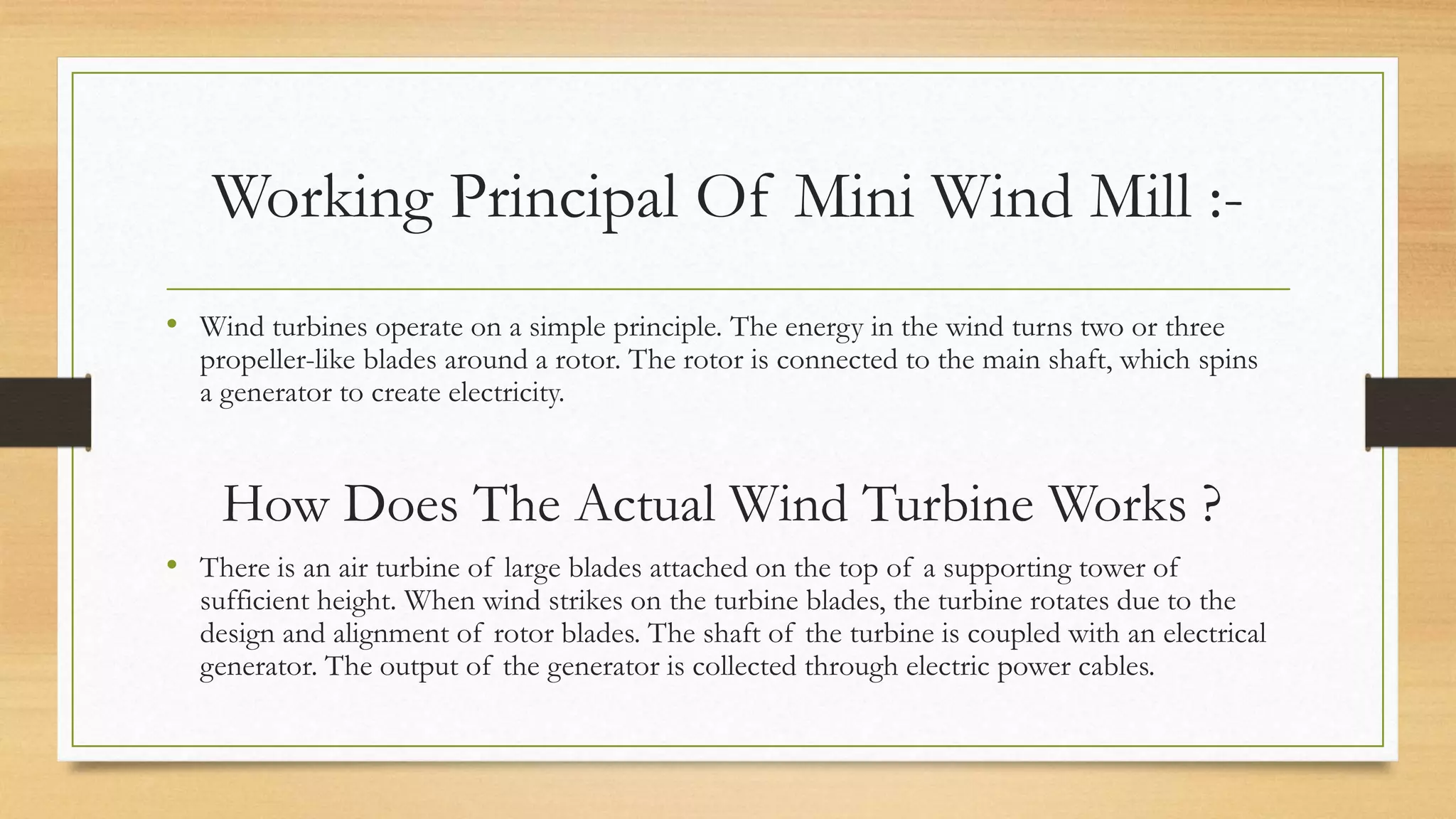 Mini wind mill presentation | PPTX