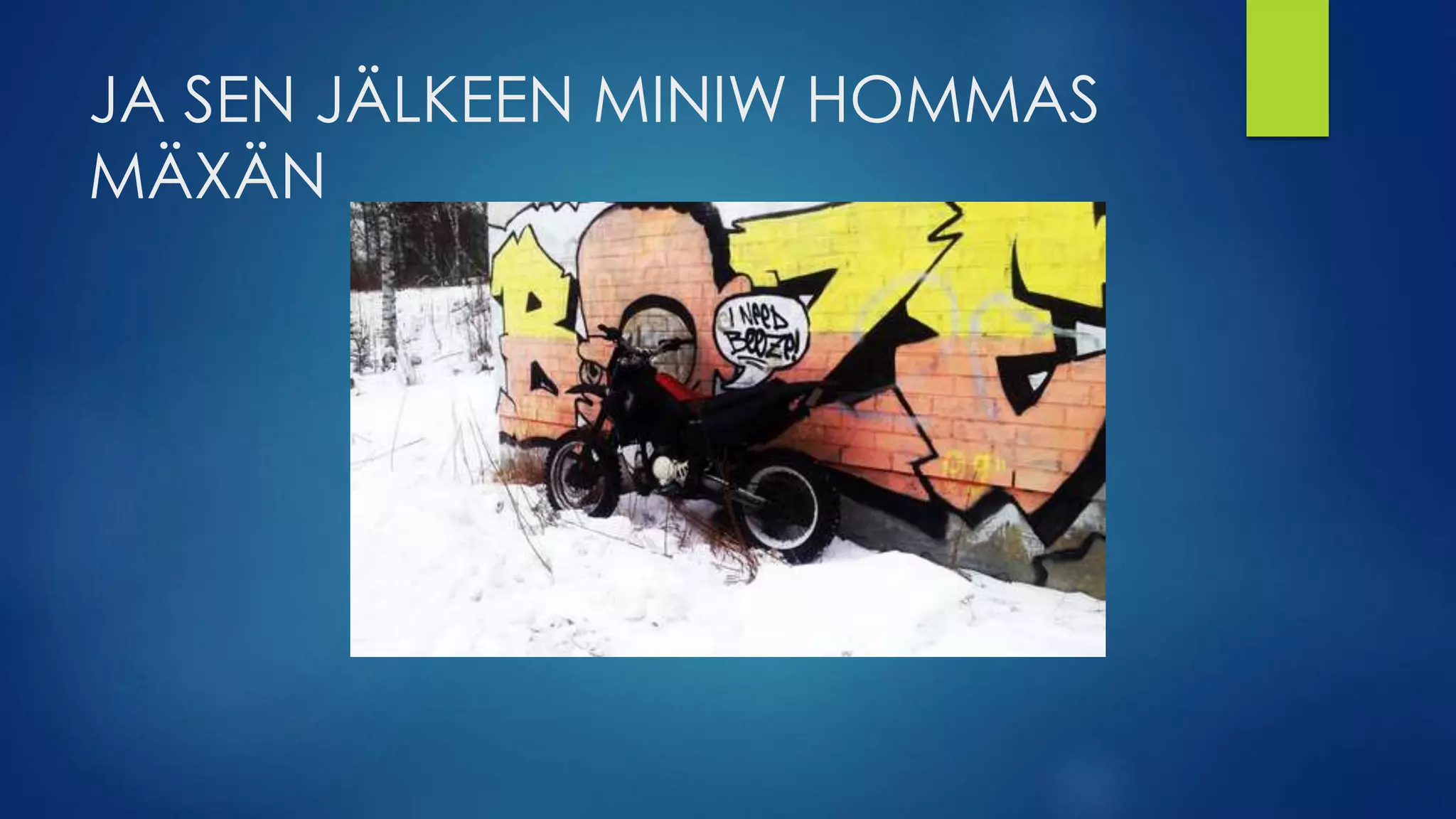 JA SEN JÄLKEEN MINIW HOMMAS
MÄXÄN
 
