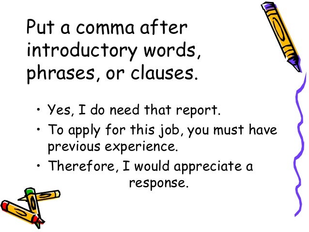 where to put a comma