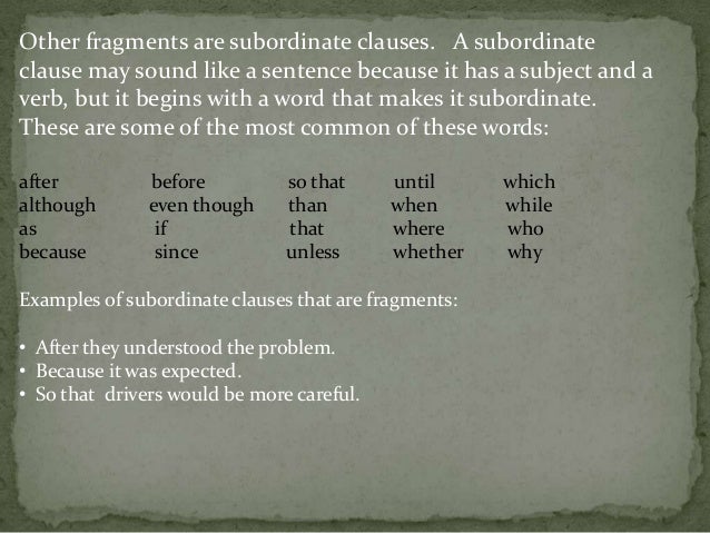 whats fragment sentence