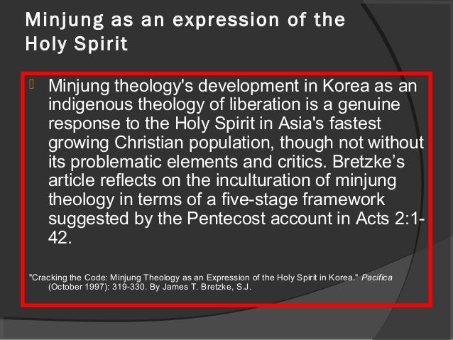 Minjung theology presentation for contextual theology class
