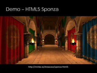 Demo – HTML5 Sponza
http://minko.io/showcase/sponza-html5
 