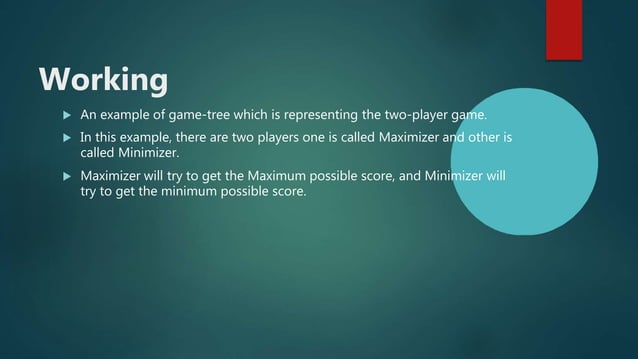 Min Max Artificial Intelligence algorithm | PPTX