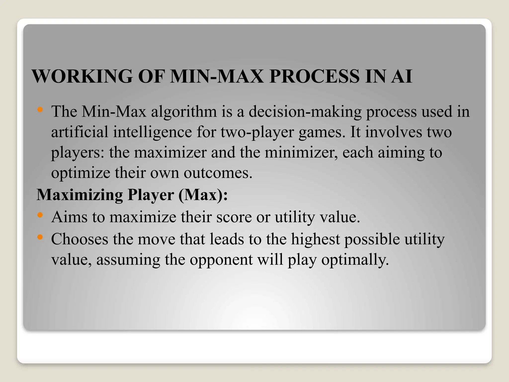MINMAX ALGORITHM in machine learning.pptx