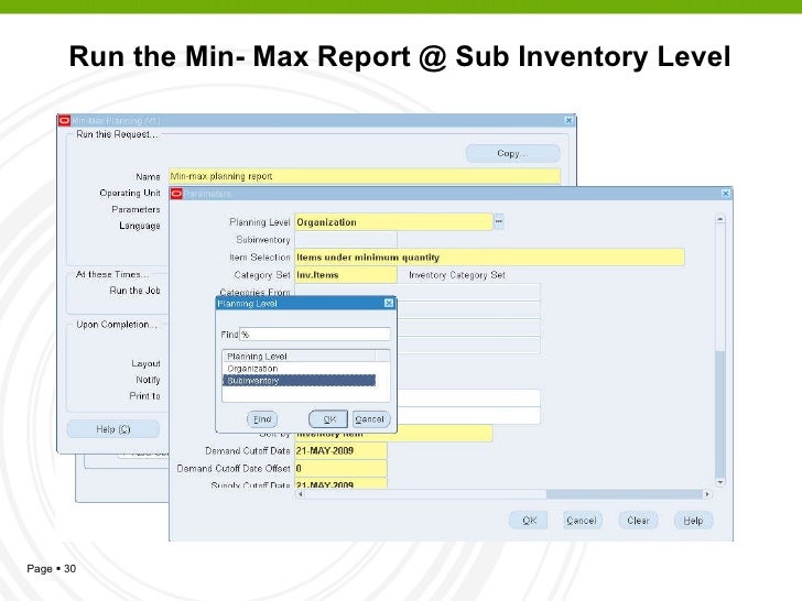 Min Max Planning in Oracle Inventory eBS R12