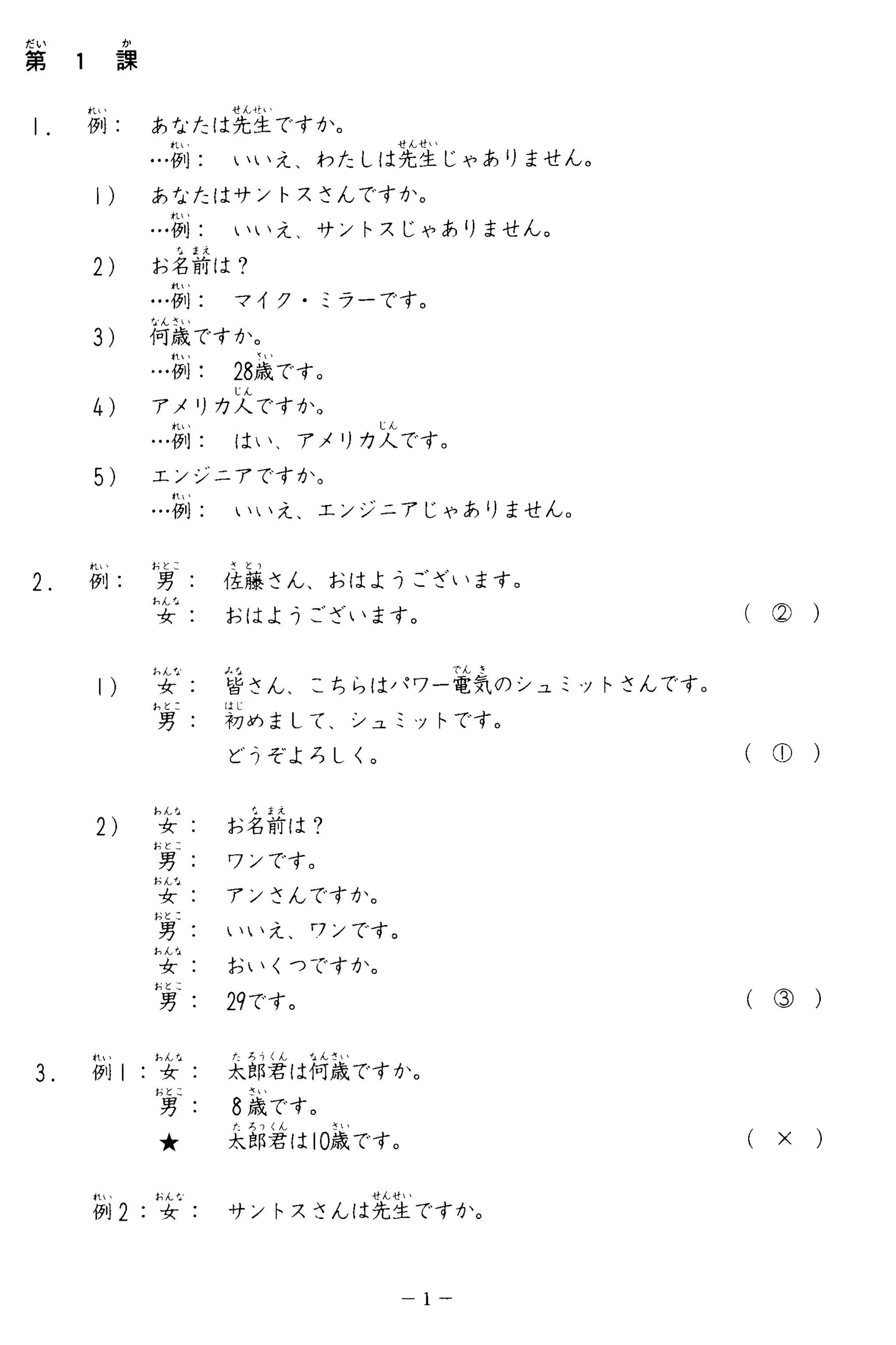 Minna no nihongo i (gramática)
