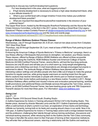 opportunity to discuss key riverfront development questions:
        For new development in this area, what are biggest pr...