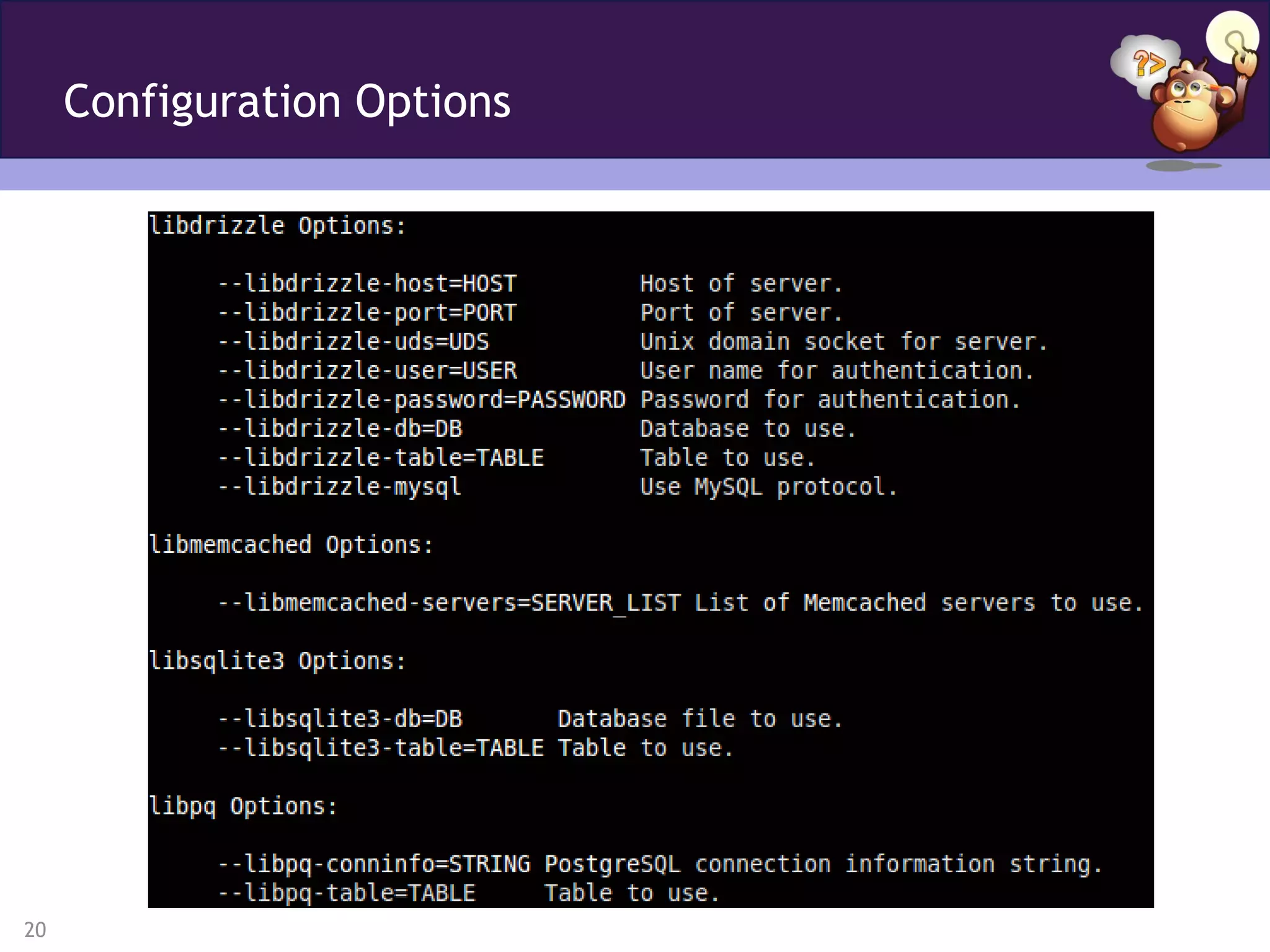 Configuration Options




20
 