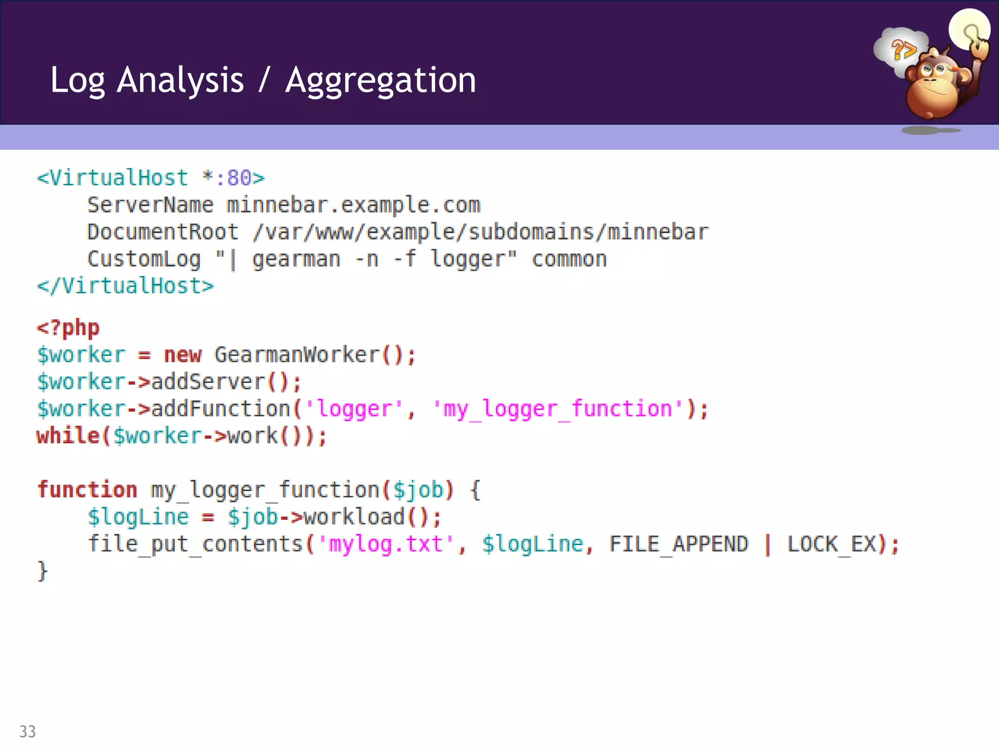 Log Analysis / Aggregation




33
 