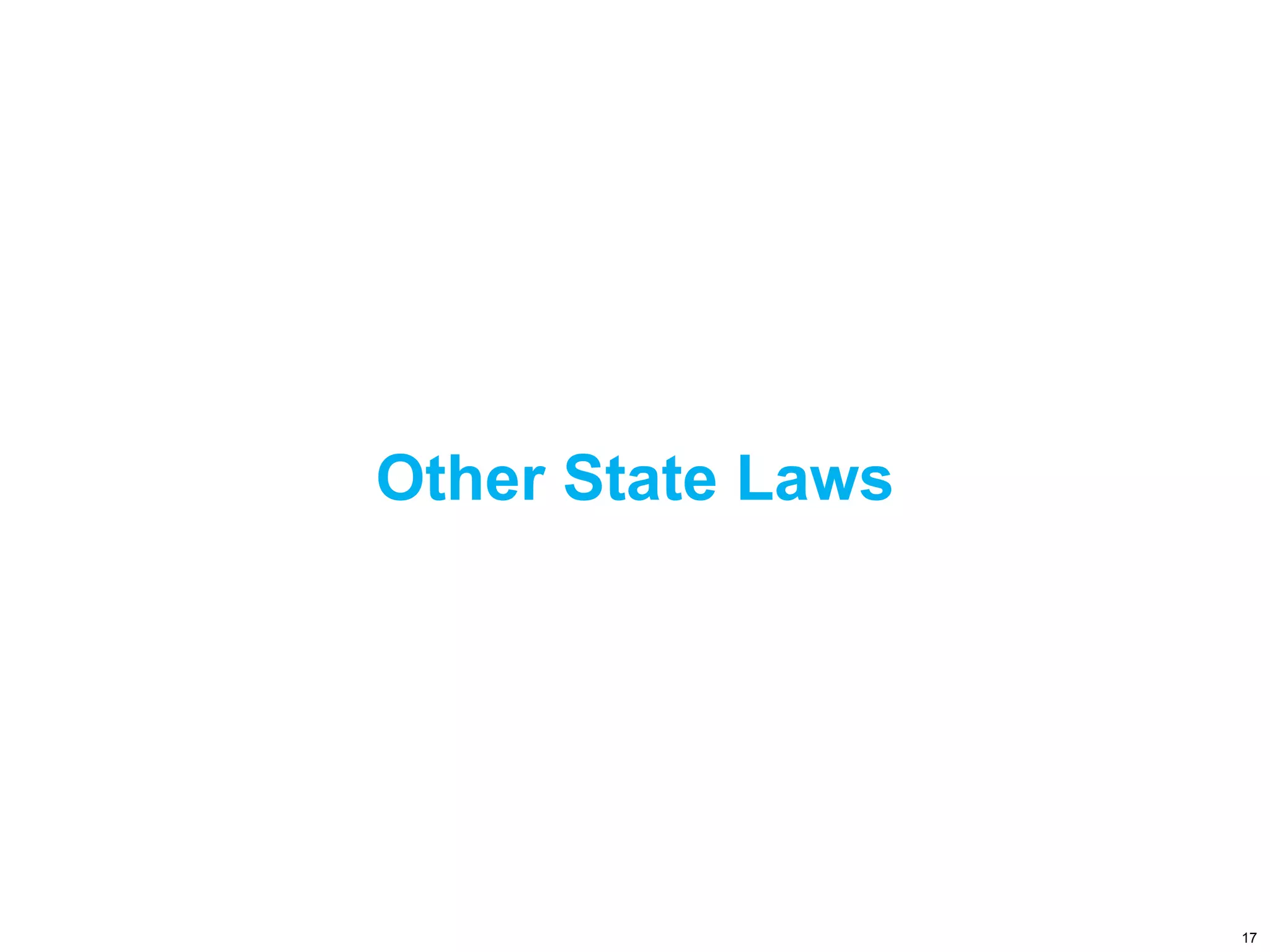 Other State Laws
17
 