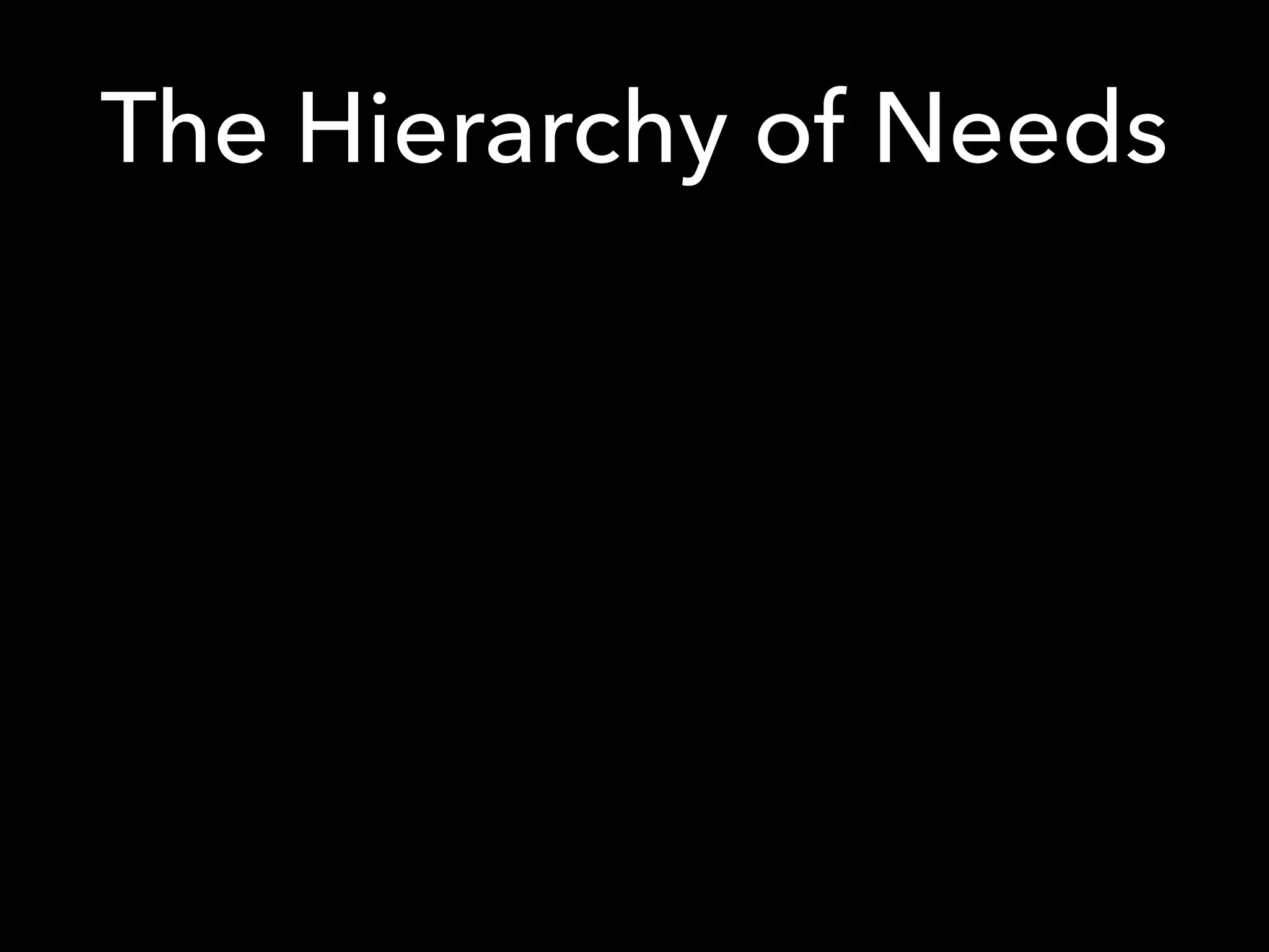 The Hierarchy of Needs
 