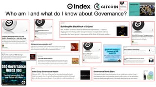 Who am I and what do I know about Governance?
 