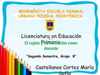 Licenciatura en Educación
        Primaria.

  “Segundo Semestre, Grupo B”


      Castellanos Cortez María
 