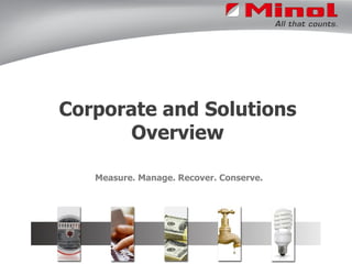 Corporate and Solutions Overview Measure. Manage. Recover. Conserve. 