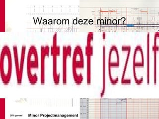 Waarom deze minor? 20% gereed 