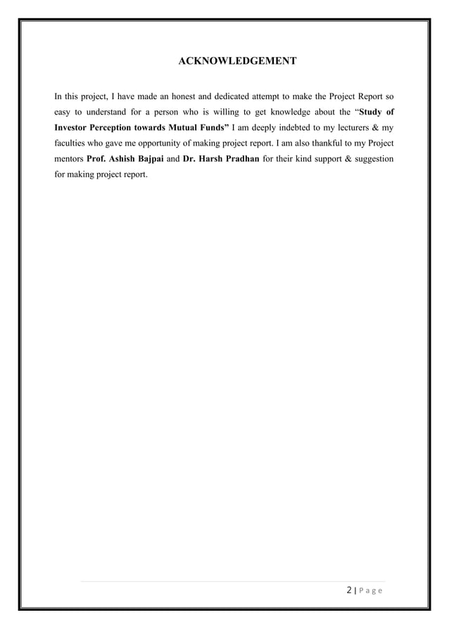 Study Of Investor Perception Towards Mutual Funds Pdf Study Of Investor Perception Towards Mutual Funds Pdf