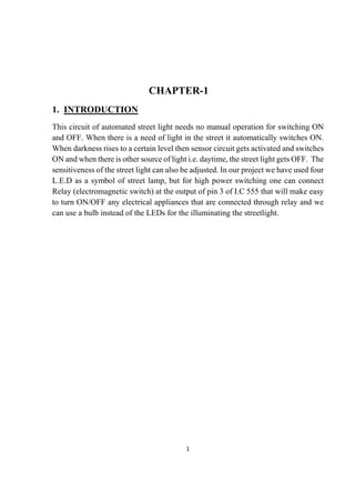 MINOR PROJECT automated street light | PDF