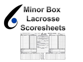 Minor Box  Lacrosse Scoresheets 