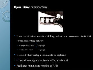 Lattice Rpd MINOR CONNECTOR-part of cast partial denture | PPTX