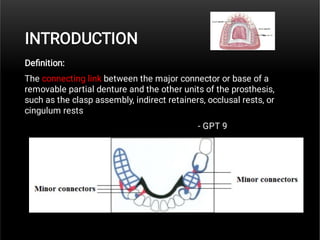 Minor connectors & rests in removable partial denture | PDF