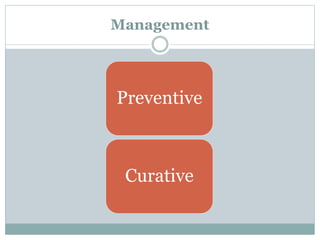 Management
Preventive
Curative
 