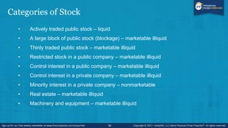 Restricted Stock Study
• Restricted stock is the stock of a public company that is identical in all aspects to
freely trad...