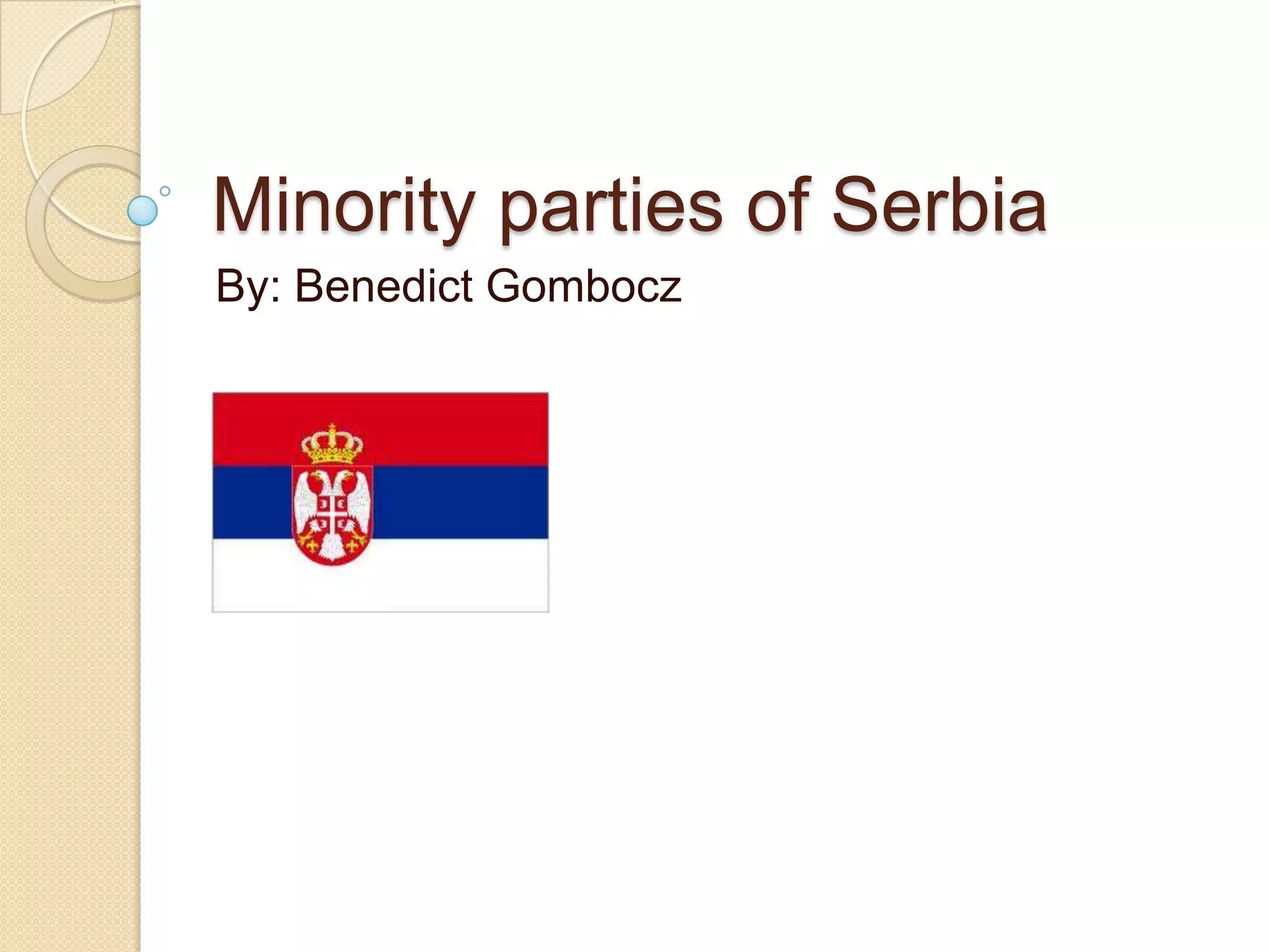 Minority Parties of Serbia PPT Free Download